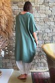 Tasha Cushion Cotton Oversized Shirt Tunic Khaki